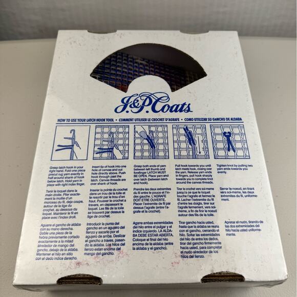 J & P Coats American Flag (Motif) Latch Hook Wall Hanging Kit 12 X 12 NIB Sealed - Picture 4 of 4